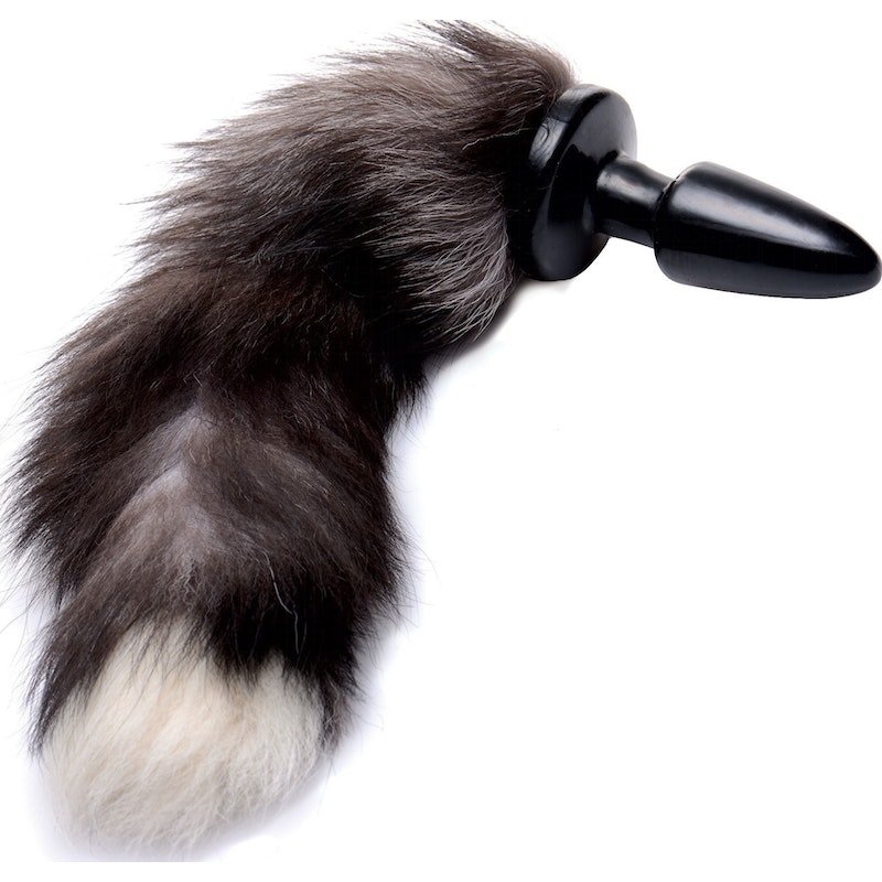 Fox Tail Anal Plug Grey - Image 2