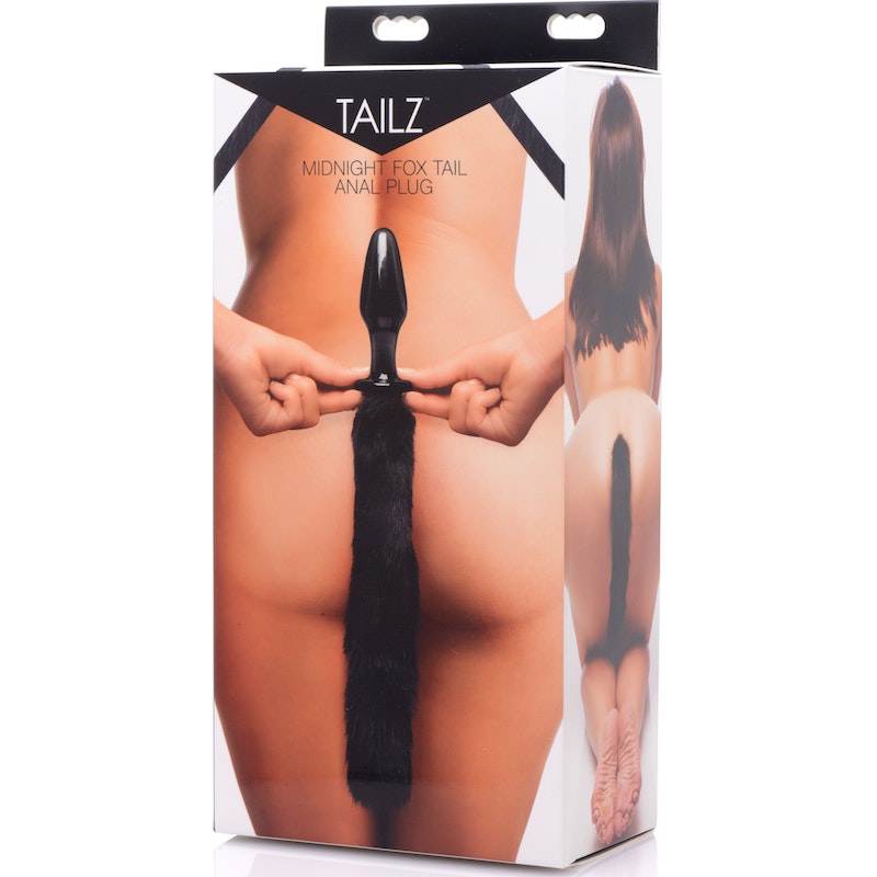 Midnight Fox Glass Anal Plug with Tail