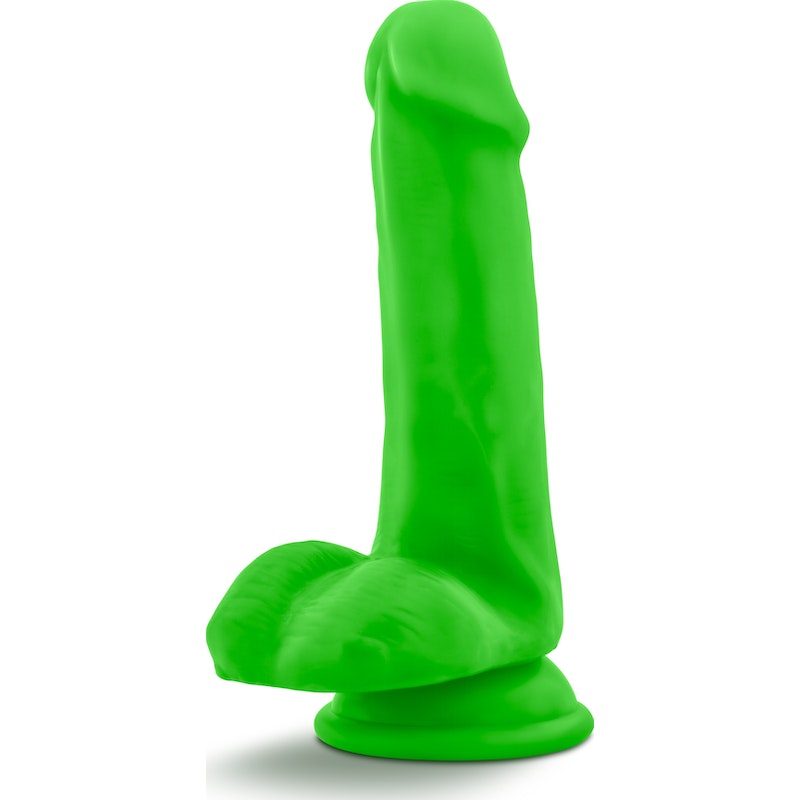 Neo Dual Density Cock With Balls 6 Inch Neon Green - Image 3