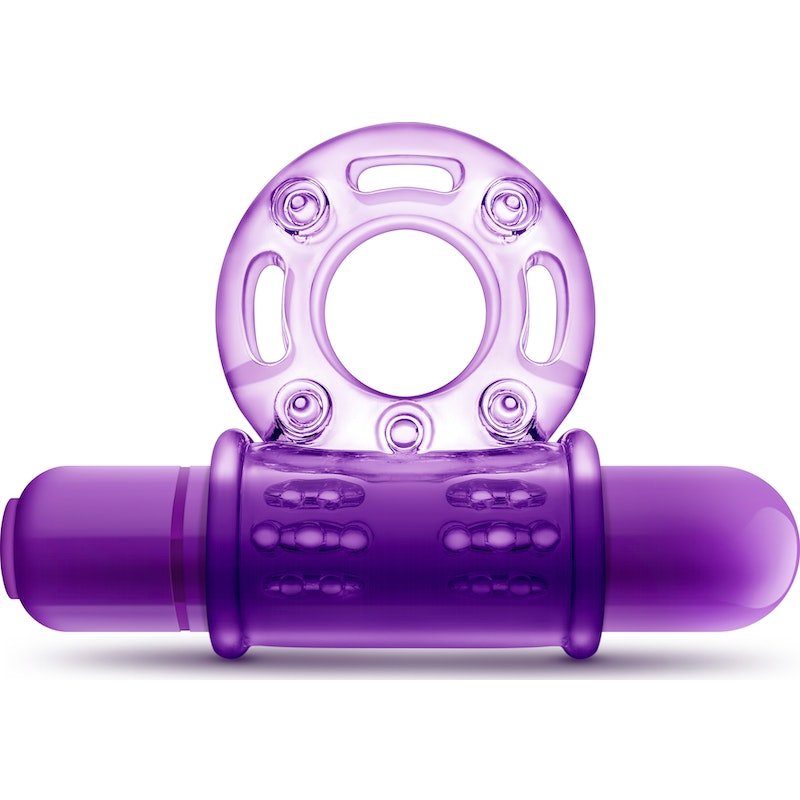 Play With Me Couples Play Vibrating Cock Ring Purple - Image 2