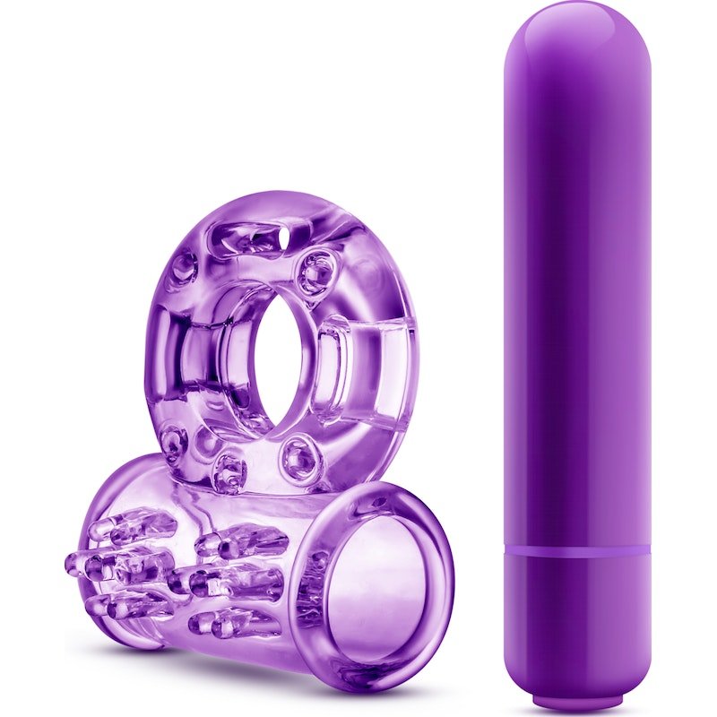 Play With Me Couples Play Vibrating Cock Ring Purple - Image 3