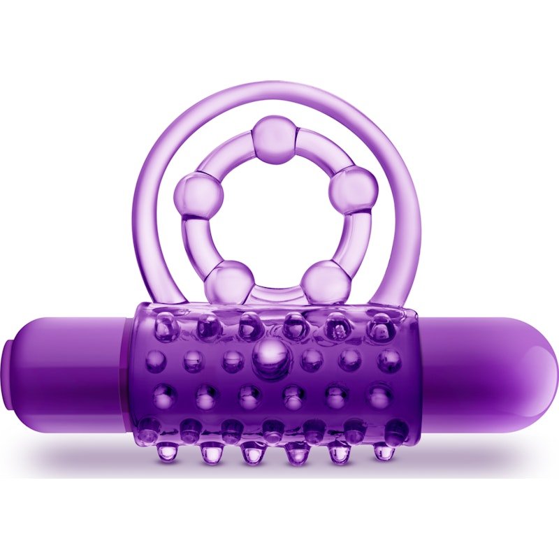 Play With Me The Player Vibrating Double Strap Cock Ring Purple - Image 2
