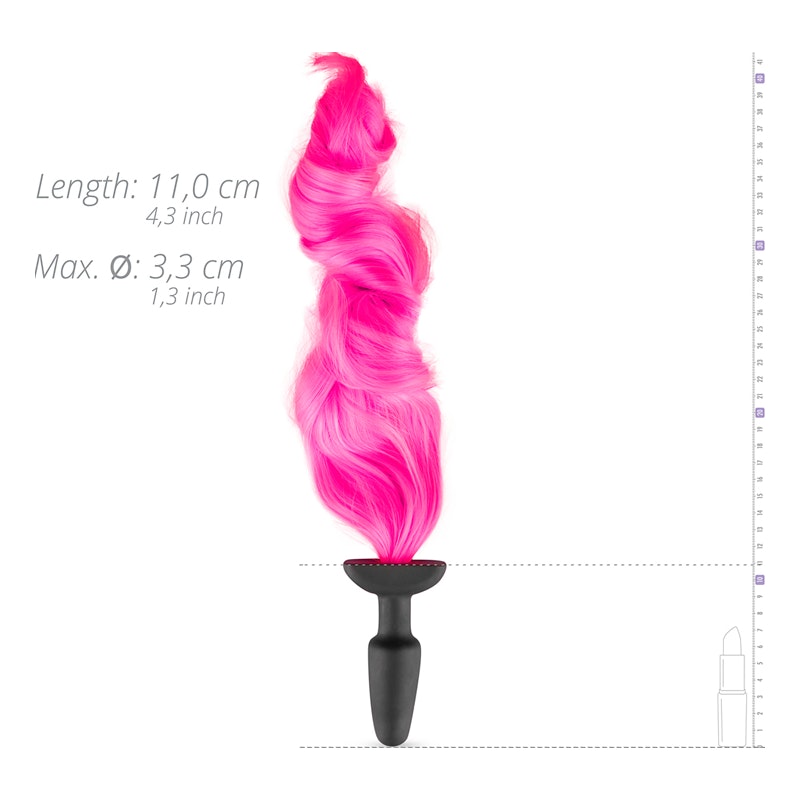 Silicone Butt Plug With Tail Pink - Image 2
