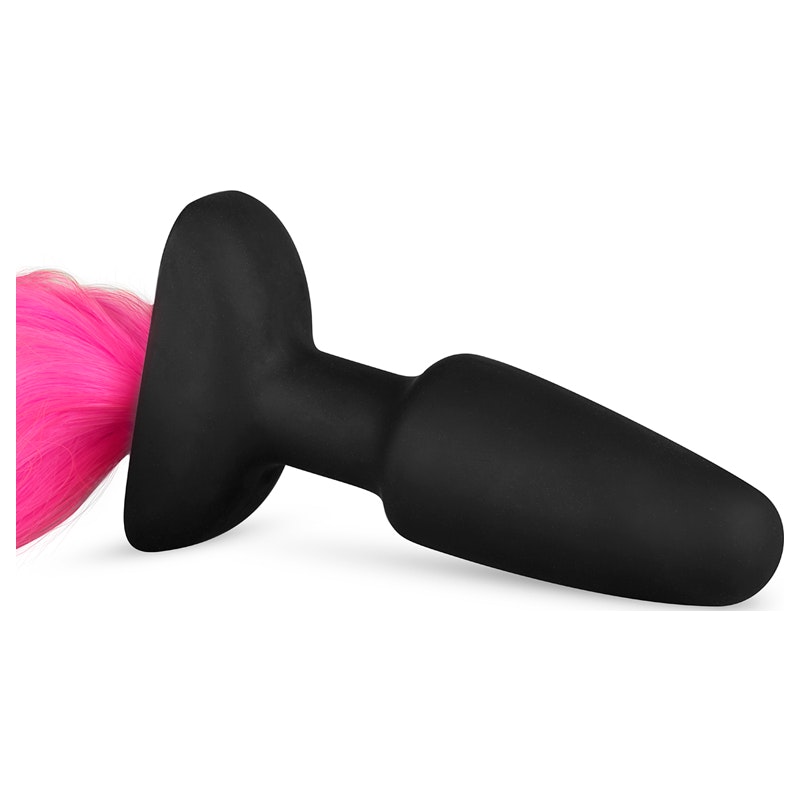 Silicone Butt Plug With Tail Pink - Image 3