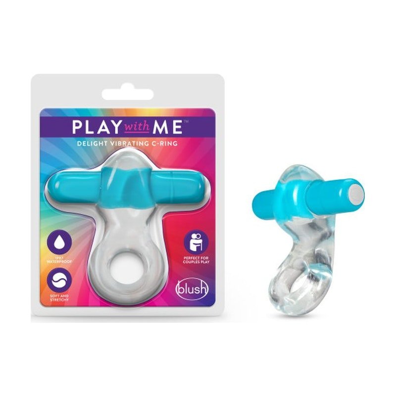 Play with Me Vibrating Cock Ring Blue