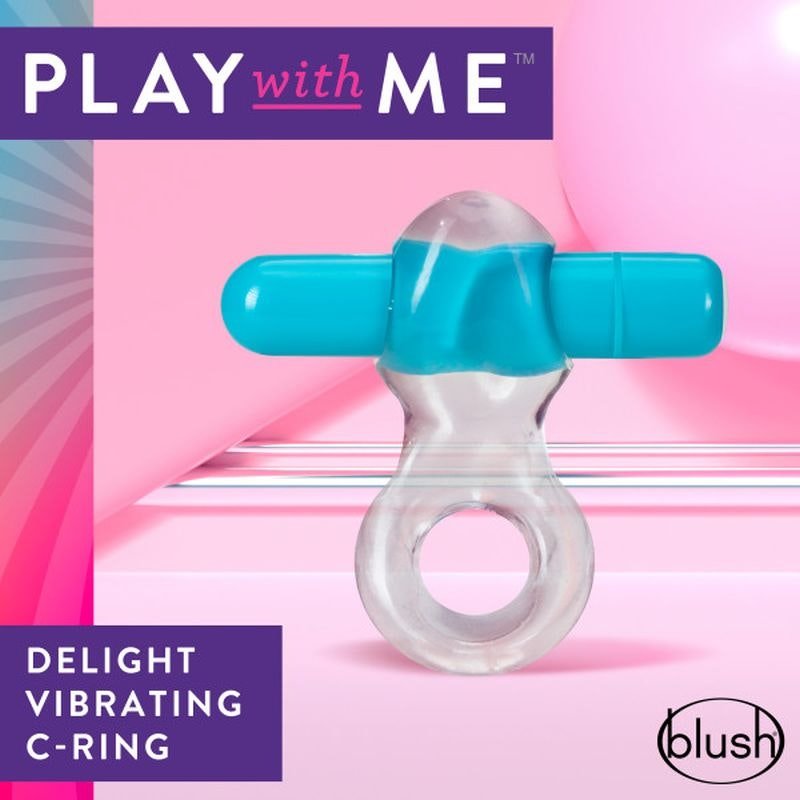 Play with Me Vibrating Cock Ring Blue - Image 2