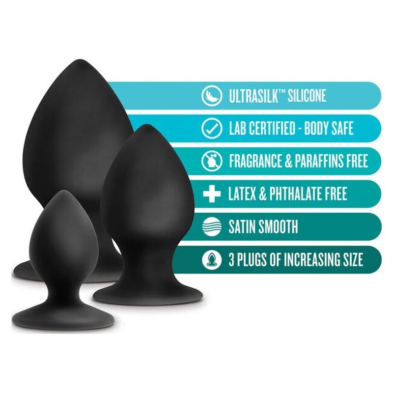 Anal Adventures Platinum Silicone Anal Stout Plug Kit - Image 3