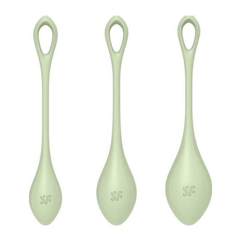 Satisfyer Yoni Power Balls 2 Green 3 Pc Set - Image 2