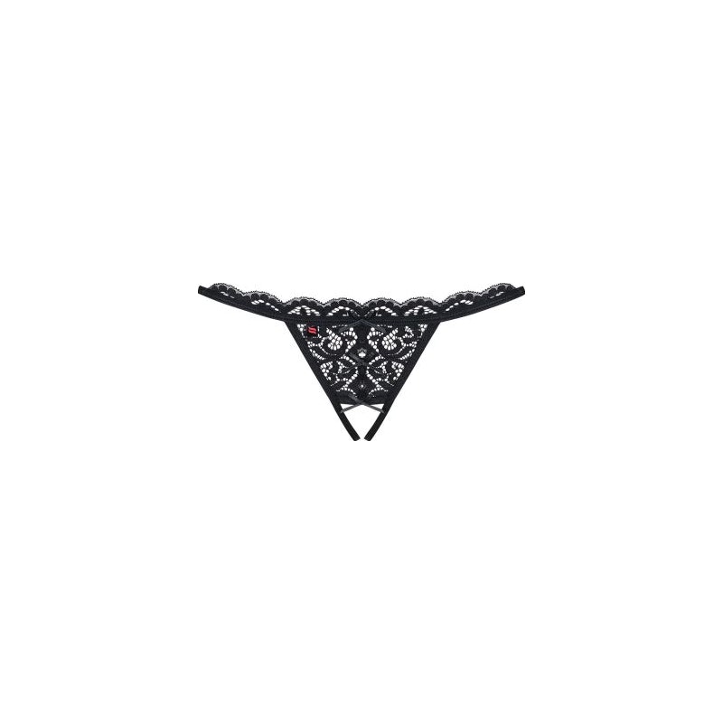 Crotchless Lace Thong 831 Black - Image 3
