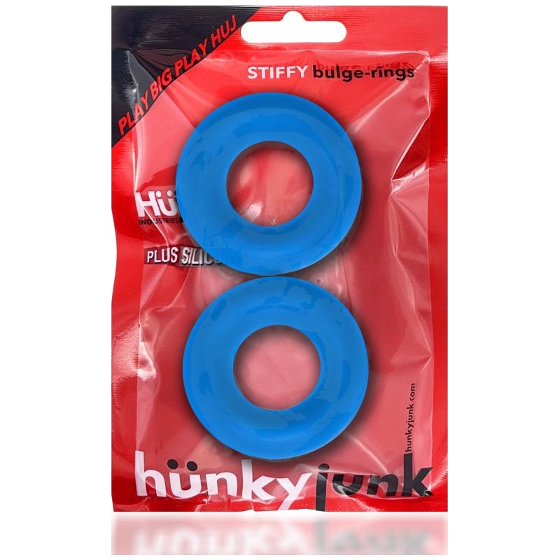 Stiffy 2 Pc Bulge Cockrings by HunkyJunk Teal Ice - Image 3