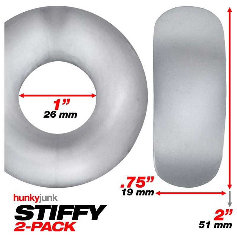 Stiffy 2 Pc Bulge Cockrings by HunkyJunk Ice Clear Ice - Image 2