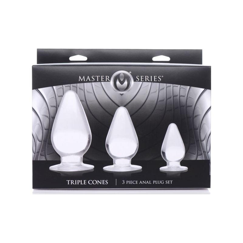 Triple Cones 3 Pc Anal Plug Set Clear - Image 3