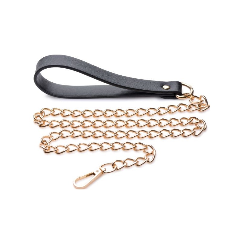 Leashed Lover Black/Gold Chain Leash - Image 2
