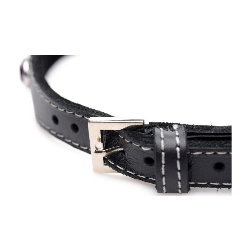 Bling Vixen Leather Choker w/ Purple Rhinestones - Image 2