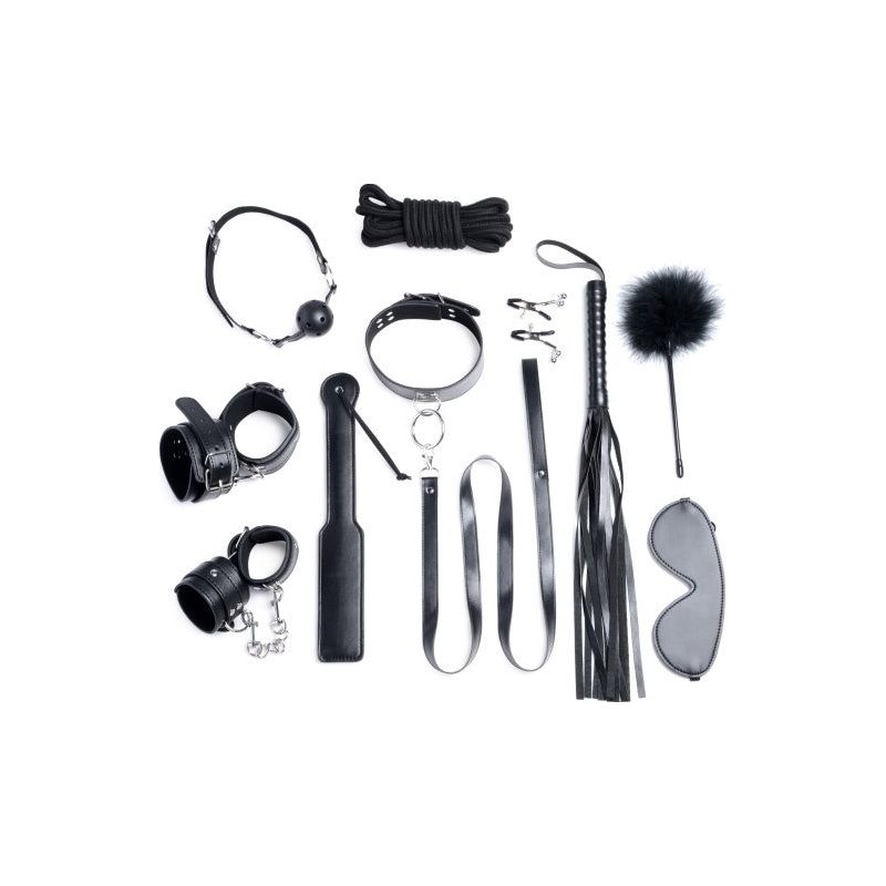 Deluxe 10 Piece Bondage Set Black - Image 2