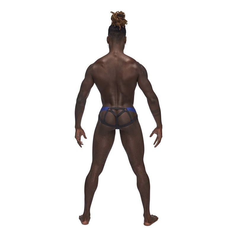 Male Power Sexagon Strappy Ring Jock Blue - Image 2