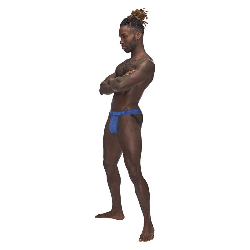 Male Power Sexagon Strappy Ring Jock Blue - Image 3