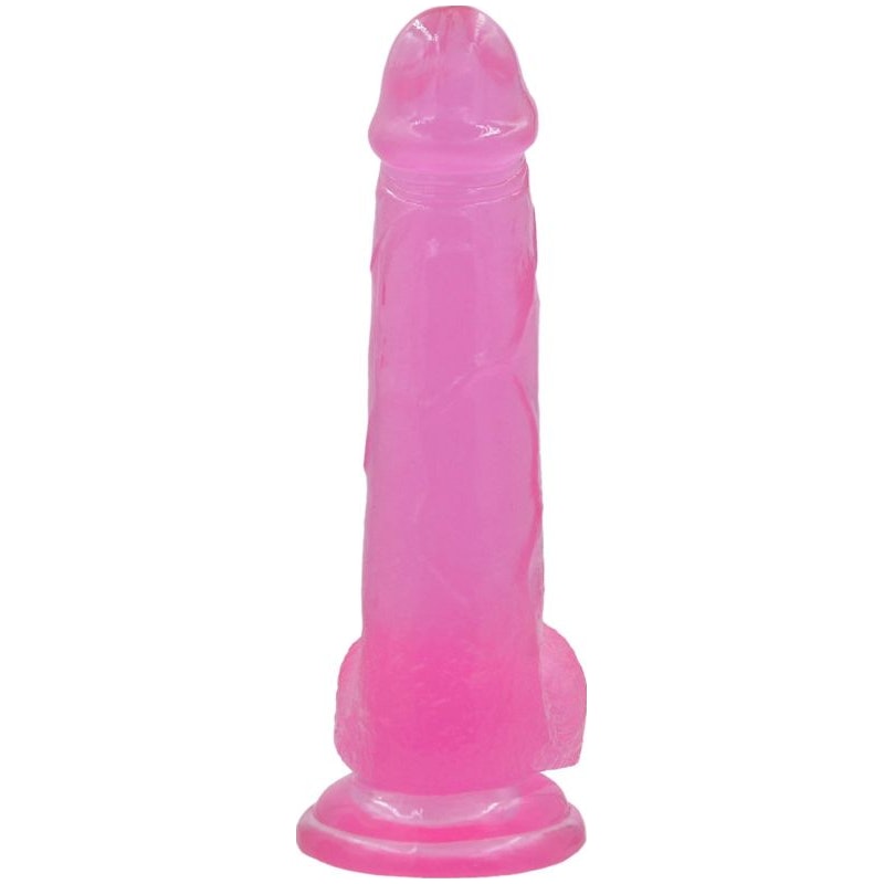 Jelly Studs 8in Crystal Dildo Large Pink - Image 3