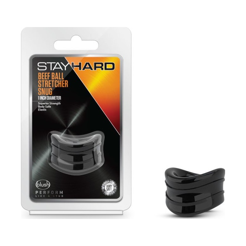 Stay Hard Beef Ball Stretcher Snug 1inch Black