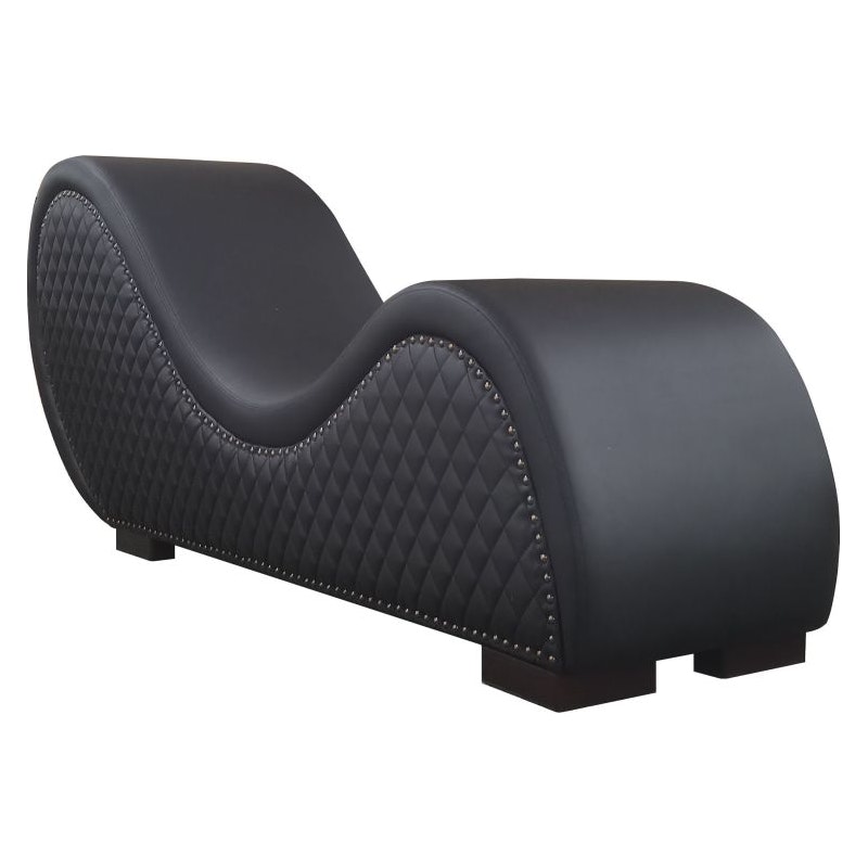 Kama Sutra Chaise Love Lounge Studded and Quilted Black - Image 2