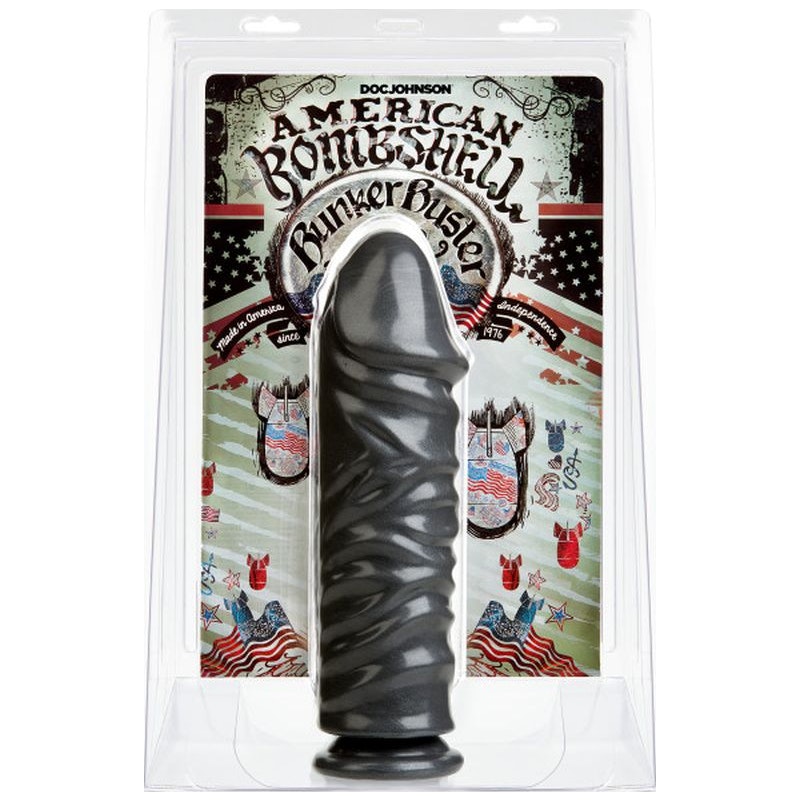 Bunker Buster 10.7in Anal Dildo Gun Metal - Image 2