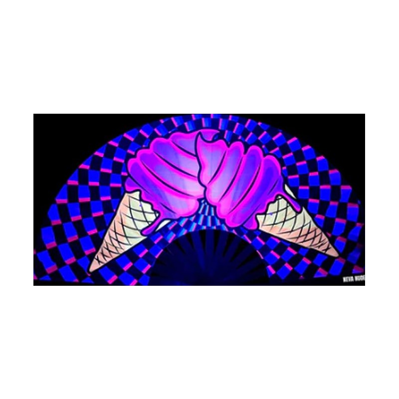Ice Scream You Scream Blacklight Folding Fan - Image 2